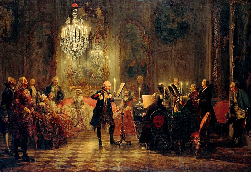 800px-Adolph_Menzel_-_Flötenkonzert_Friedrichs_des_Großen_in_Sanssouci_-_Google_Art_Project